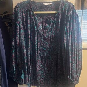 Nine West Teal and Purple Blouse